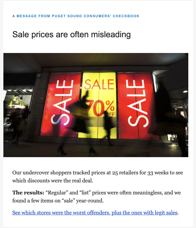 Sale prices are often misleading